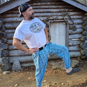 Athletic Works 80s Parachute MC Hammer Pants! Crazy Pattern Gym Workout Dance Sm